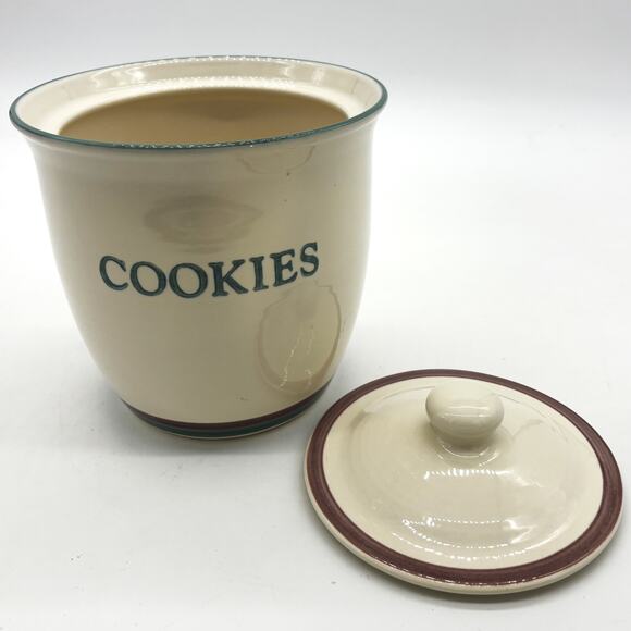Vtg Pfaltzgraff Juniper Cookies Stoneware Cookie Jar Lid 7.5x7 USA Home Kitchen - Picture 4 of 10